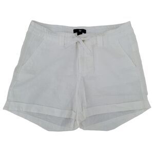 Gap Women white cuffed shorts with drawstring cuffs hem size 0